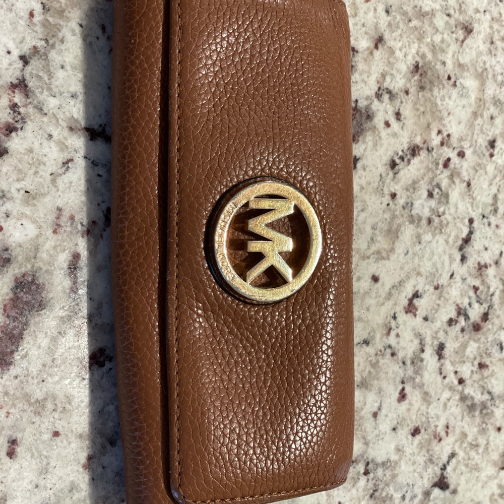 Michael Kors soft leather, cognac, midsize wallet.